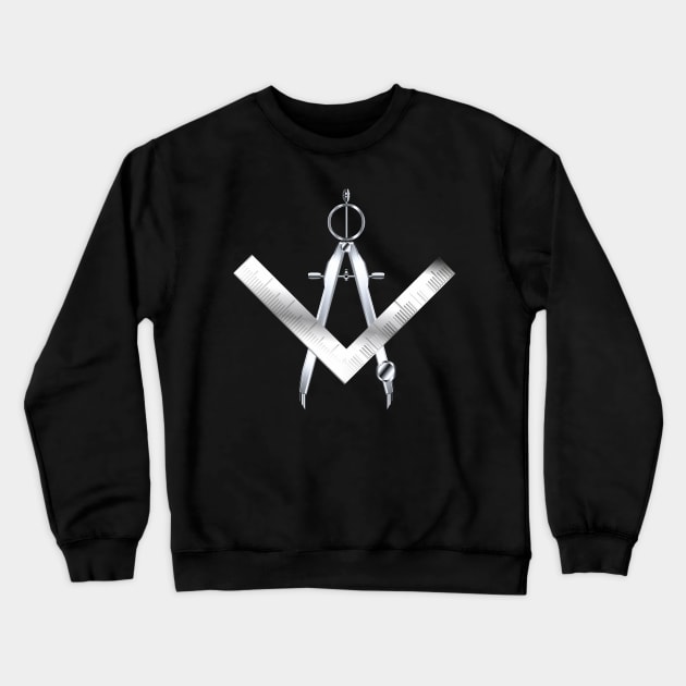 Masonic Styled Drafting  Square and Compass Crewneck Sweatshirt by geodesyn